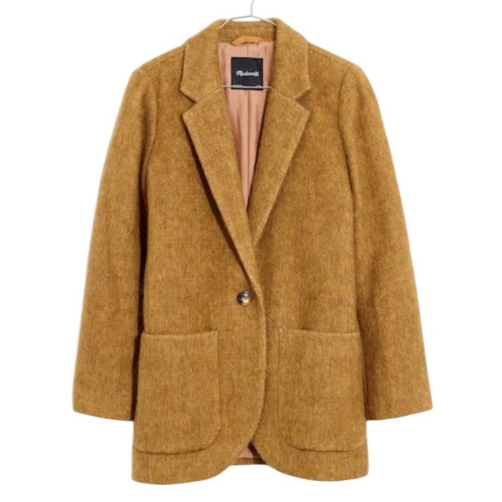 NWT Madewell Boucle Larsen Blazer Jacket Toffee Melange XL - Picture 15 of 15